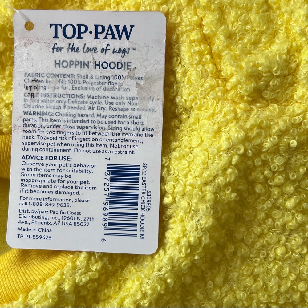 🌟NWT🌟 Top Paw Hoppin’ Easter Chick Pet Hoodie - Size Medium - Picture 8 of 10